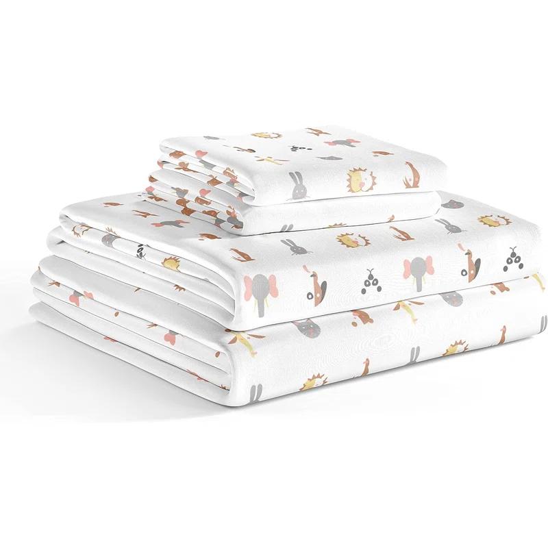CGK Linens 4 Piece Kids Microfiber Sheet Set - Wrinkle Free - Cute, Cozy, Soft