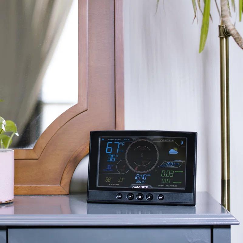 AcuRite AcuRite Iris (5-in-1) Home Weather Station with Direct-to-Wi-Fi Wireless Display and Alerts for Remote Monitoring Indoor/Outdoor Temperature and Humidity with Wind Speed/Direction (01544M)