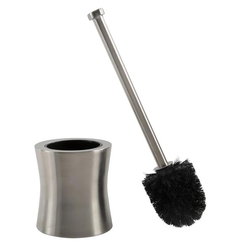 Bath Bliss Bath Bliss Hour Glass Shaped Stainless Steel Toilet Brush and Holder 2 Pack Replacement Brushes