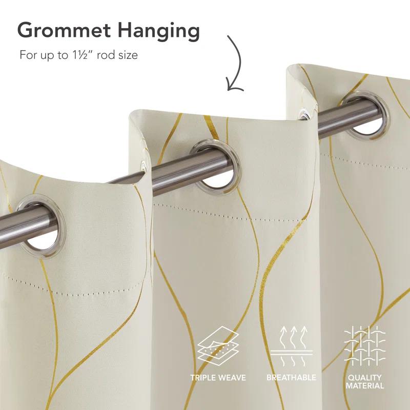 Everly Quinn Boulus Polyester Room Darkening Curtain Pair