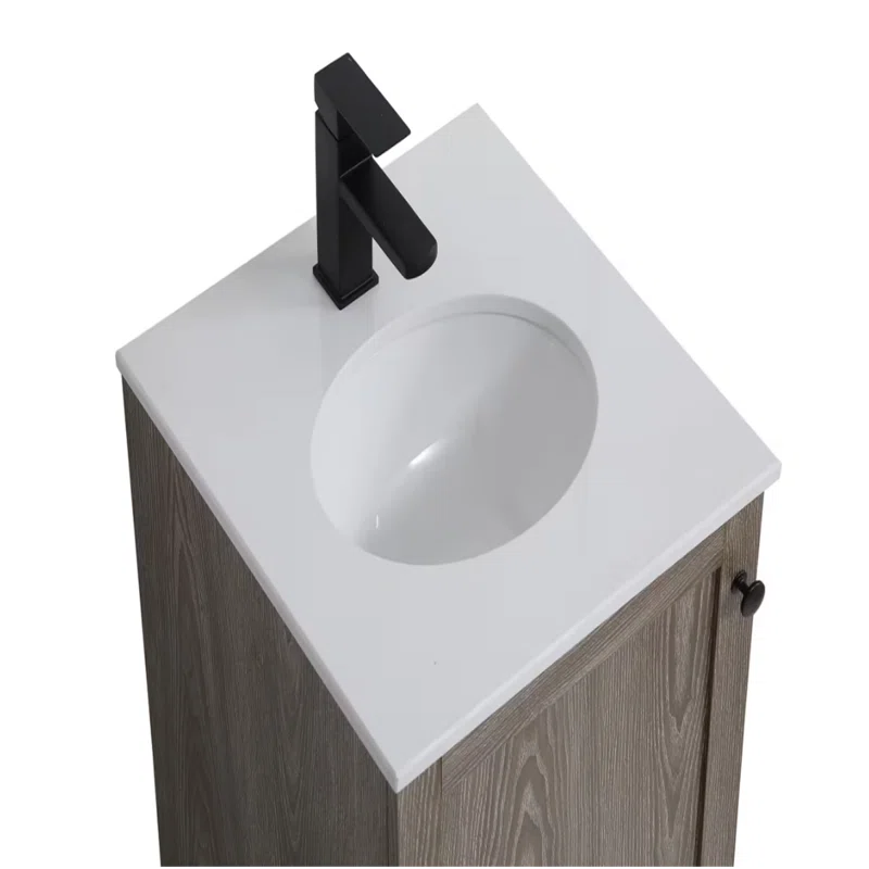 Elegant Kitchen and Bath Elegant Kitchen And Bath 18 Inch Single Bathroom Vanity In Weathered Oak