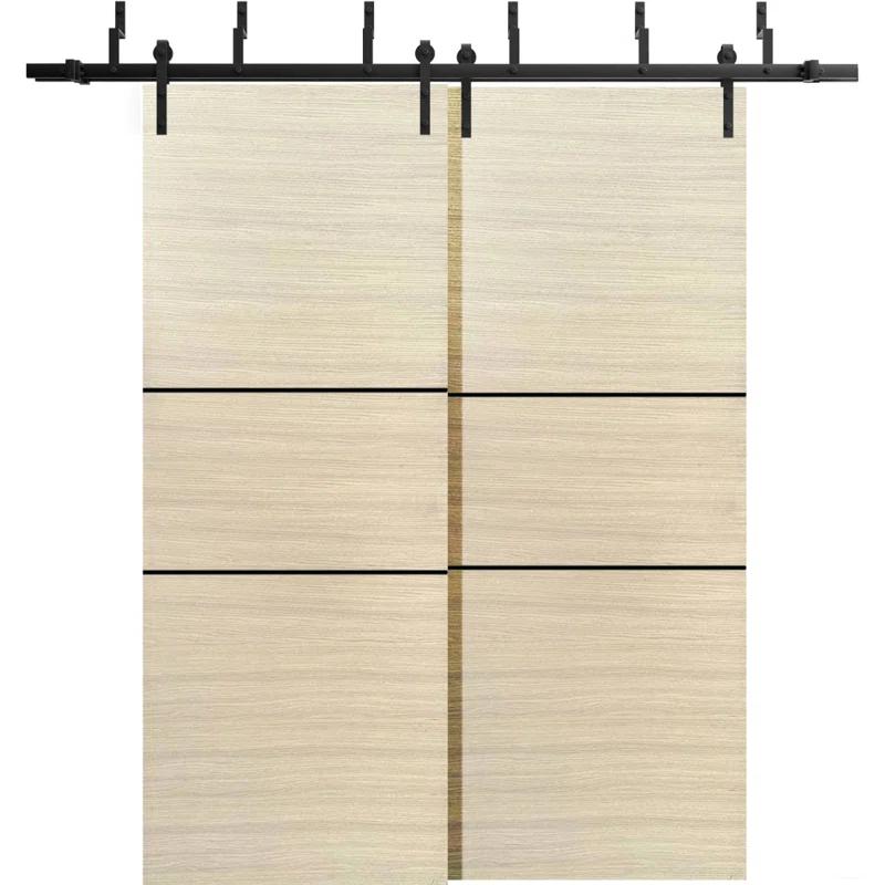 SARTODOORS 84'' Solid + Manufactured Wood Paneled Sliding Closet Doors