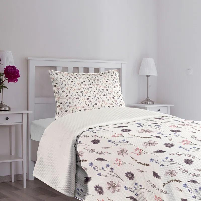 Ambesonne Ambensonne Watercolor Bedspread Vintage Multicolor Multicolor