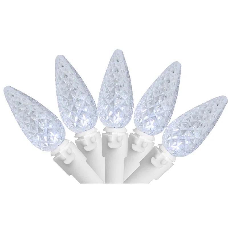 Northlight Seasonal 70-Count Warm White Faceted LED C6 Christmas Lights - 23ft White Wire
