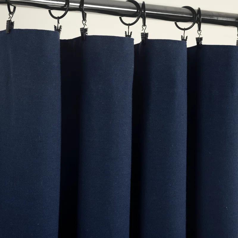 Lush Decor Linen Button Cotton Blend Blackout Thermal Rod Pocket Single Curtain Panel