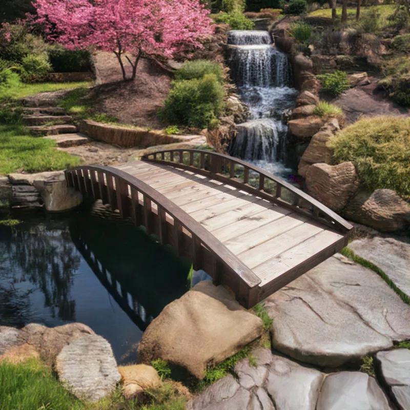 Sams Gazebos Crescent Japanese Garden Bridge 8 ft.