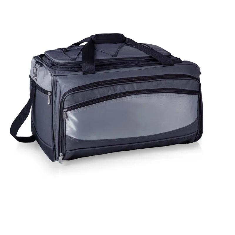 Arlmont & Co. Buccaneer Portable Charcoal Grill & Cooler Tote, Take Anywhere BBQ Grill with BBQ Accessories and Cooler Bag, Barbecues Grill for Outdoor Cooking