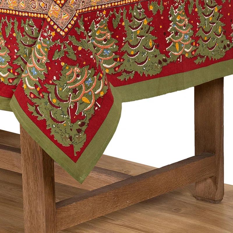 The Holiday Aisle® Liller Red/Green/Orange Tablecloth - Rectangular