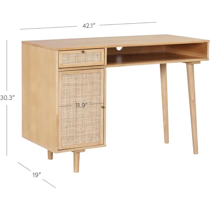Nathan James Solid Wood Base Computer Desk
