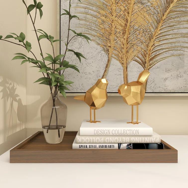 CosmoLiving by Cosmopolitan Polystone Bird Decorative Sculpture with Origami Accents