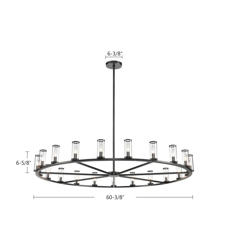 Revolve 21 - Light Dimmable Wagon Wheel Chandelier