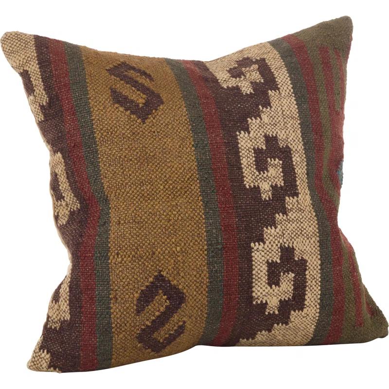 Saro Kilim Pillow Collection Wool Blend Pillow Insert