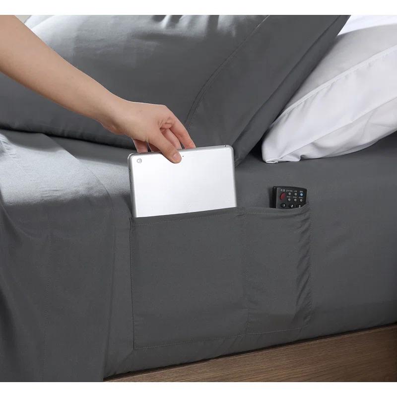 Cathay Home, Inc 1800 Series Smart Storage Pocket Microfiber Sheet Set
