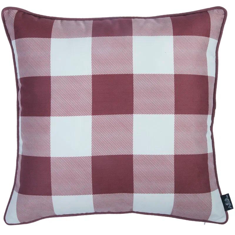 HomeRoots Gingham Pillow Cover (Set of 4)