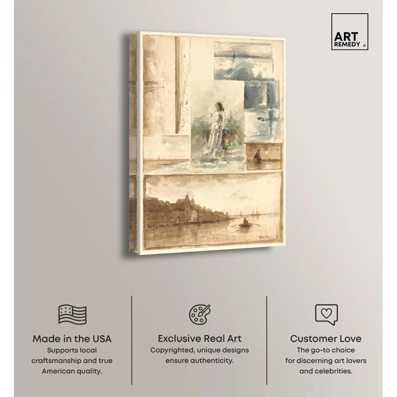 Art Remedy A Trompe l oeil Collage Canvas Nude Portrait Wall Art by Art Remedy