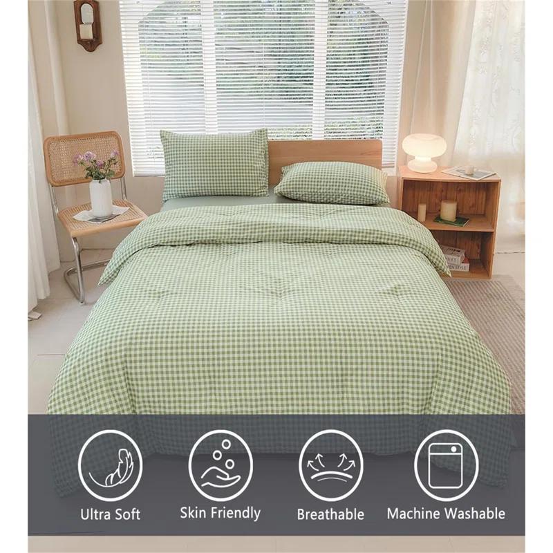 BTERAZ Checkered Comforter Set