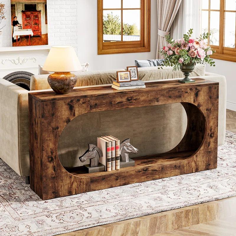 Millwood Pines 63-Inch Console Table,Narrow Sofa Table Behind Couch