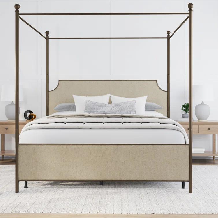 Nordland Upholstered Metal Canopy Bed