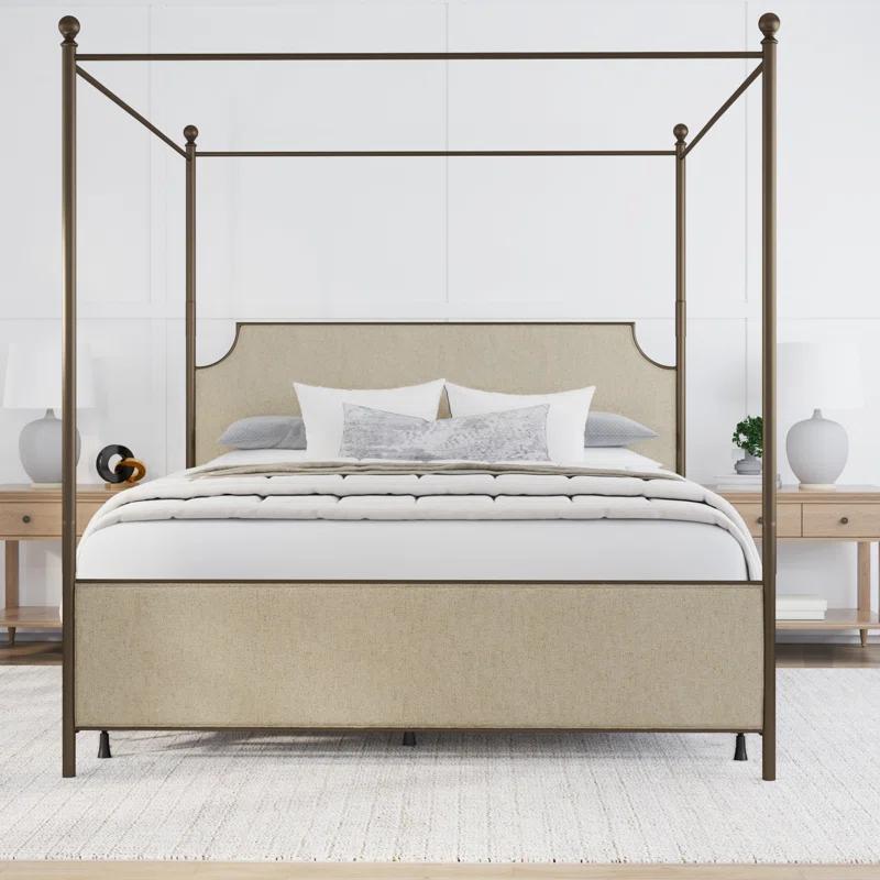 Nordland Upholstered Metal Canopy Bed