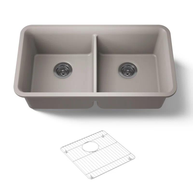Cairn® 34" L x 18" W Under-Mount Double-Equal Kitchen Sink