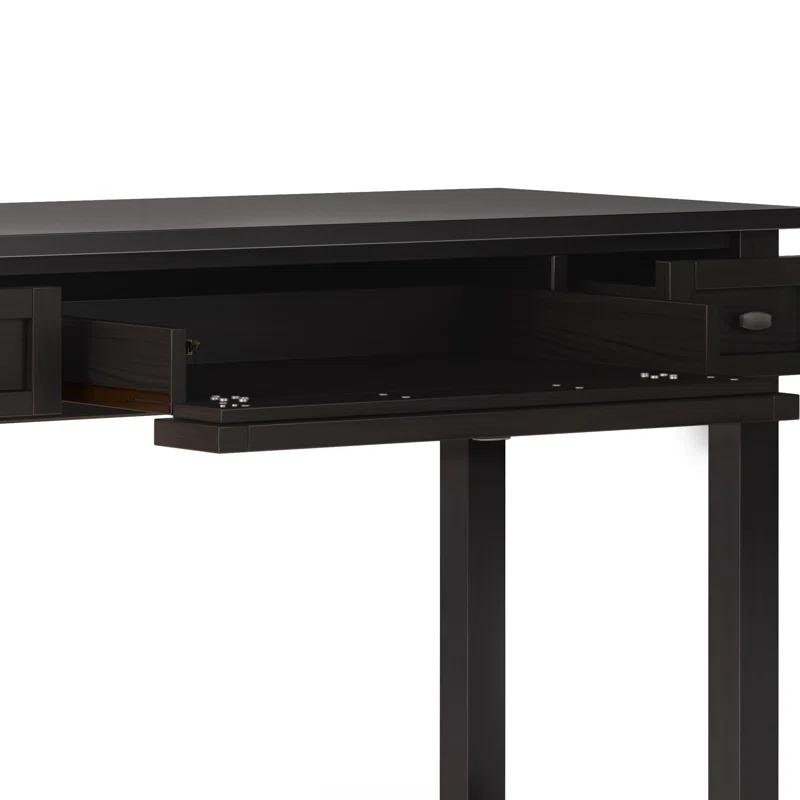 Simpli Home Warm Shaker 48"W Solid Wood Desk, Transitional Style with Keyboard Tray