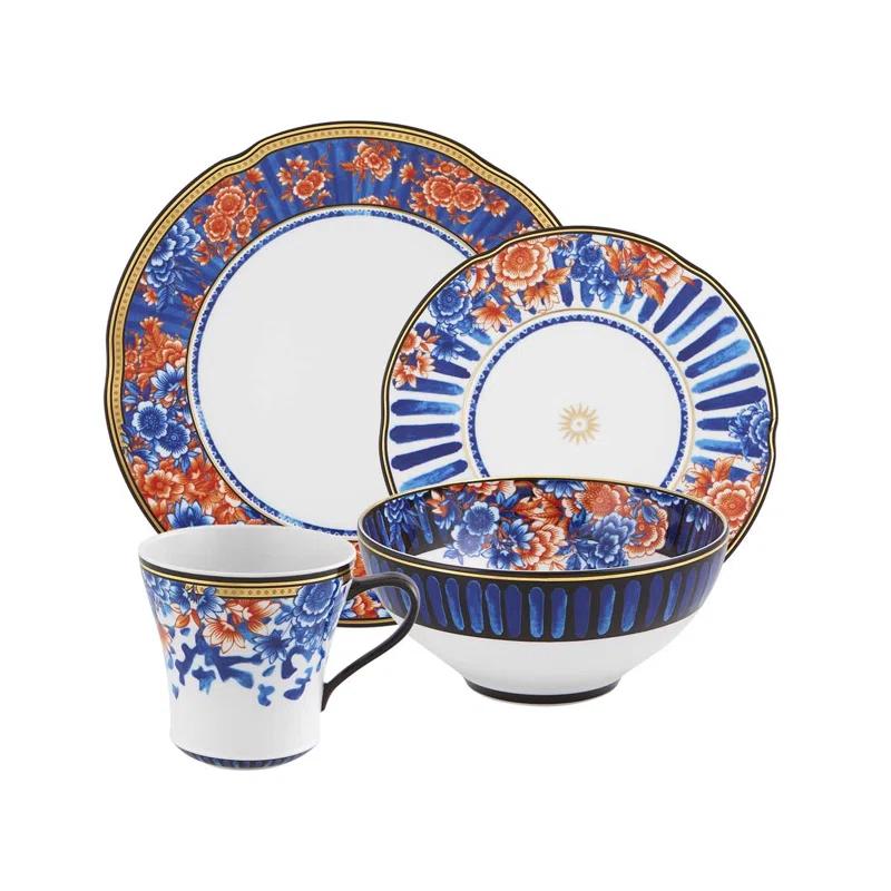Vista Alegre Cannaregio 4 Piece Handmade Porcelain China Dinnerware Set