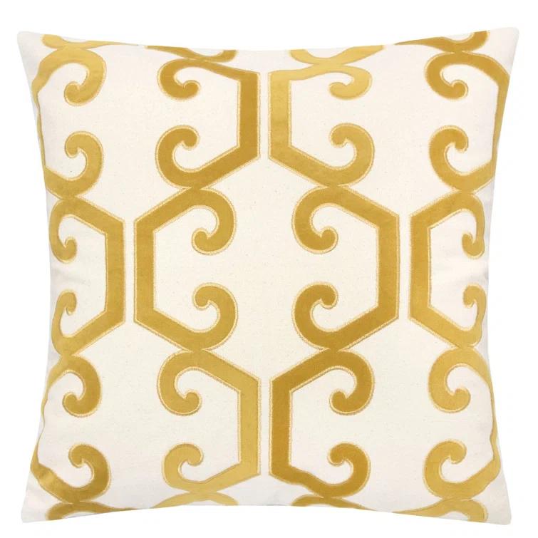 Homey Cozy  Applique Cotton Geometric Throw Pillow & Reviews | Wayfair