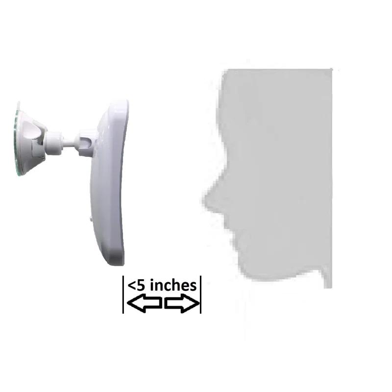 Square LED Lighted 10X Magnifying Makeup Mirror, Power Locking Suction Cup, Bright Diffused Light And 360 Degree Rotating Adjustable Arm, Portable Cordless Home And Travel Bathroom Vanity Mirror