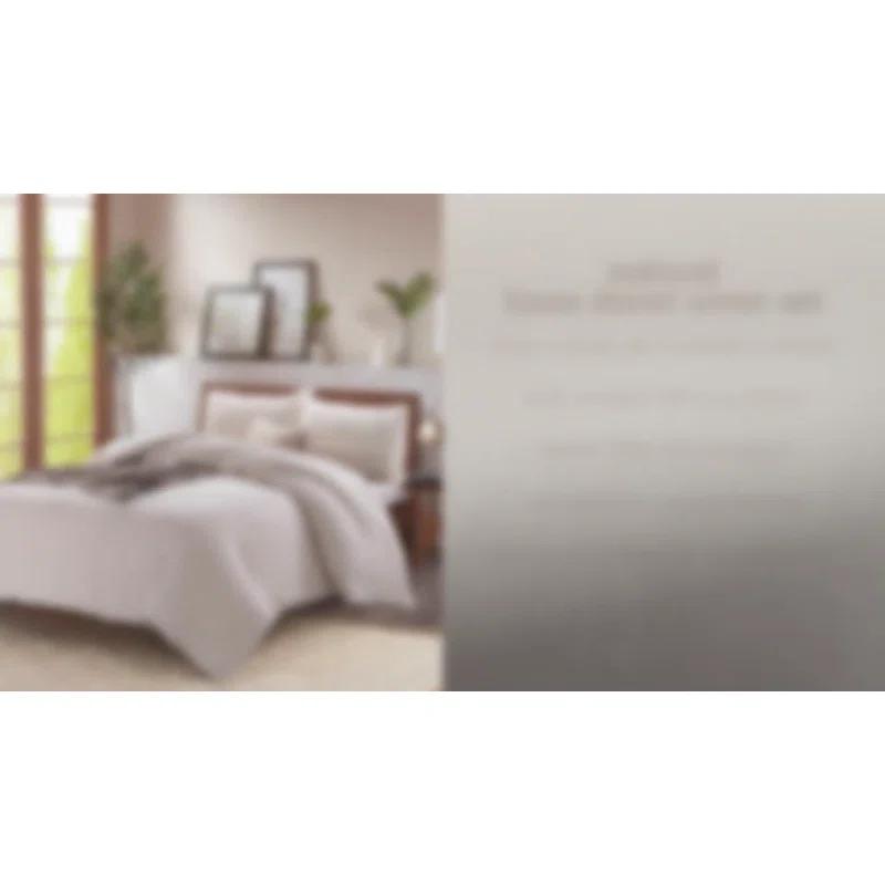 MeadowPark Stone Washed French Linen Reversible Duvet Cover Set