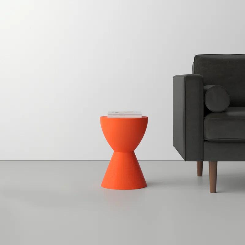 AllModern Durant Reversible Drum End Table with Storage – No Assembly Lightweight Accent Side Table for Indoor & Outdoor Use