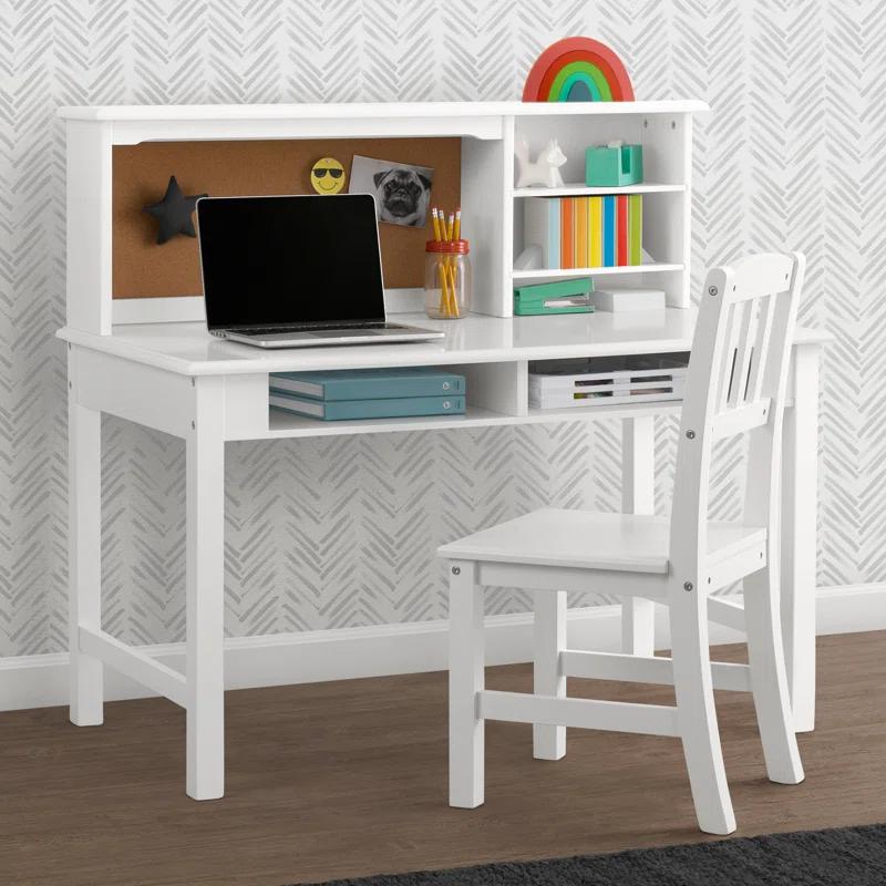 Delta Children Kids 44" W Writing Desk with Hutch And Chair Set