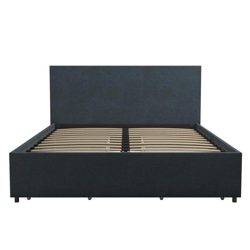 Novogratz Kelly Upholstered Unfinished Platform Storage Bed