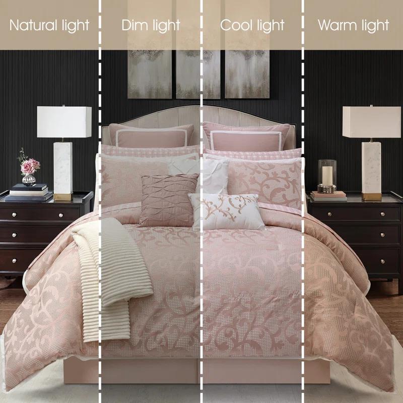 Nanshing America, Inc Janella 14 Piece Luxury Glam Comforter Set