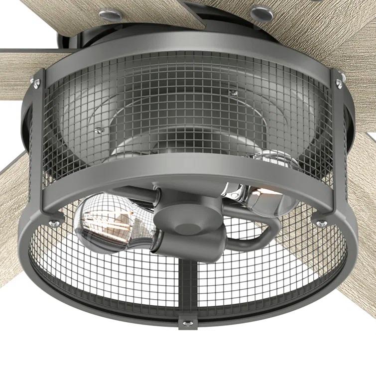 Hunter Fan 52" Houston 6 - Blade Ceiling Fan With LED Light Kit And Handheld Remote