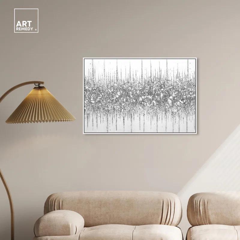 Art Remedy Grey Lines Inspo Canvas Modern Black White Abstract Art by Art Remedy