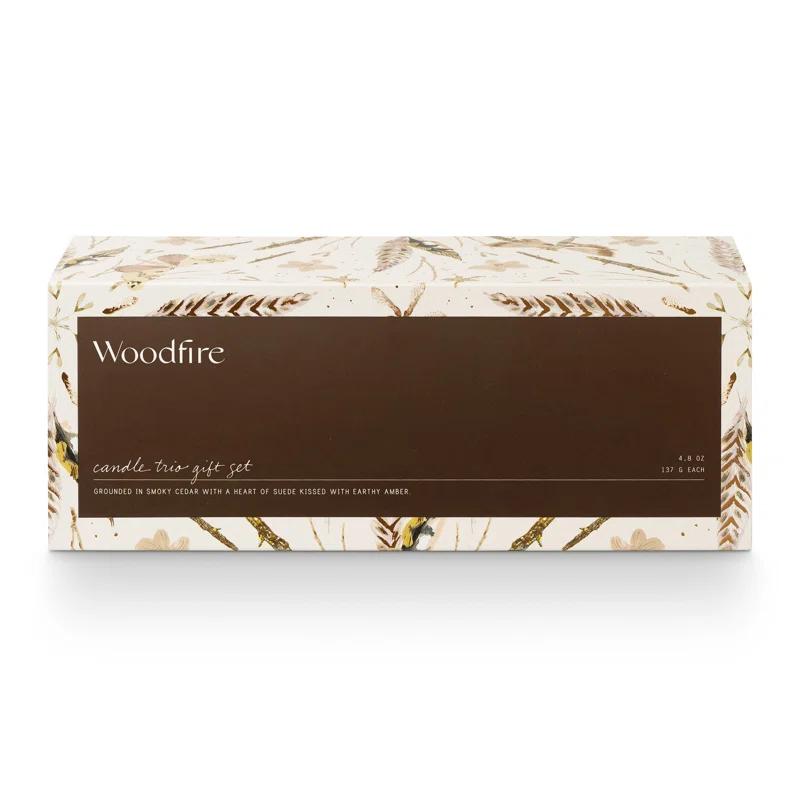 ILLUME Candle Trio Gift Set, Woodfire (Set of 3)