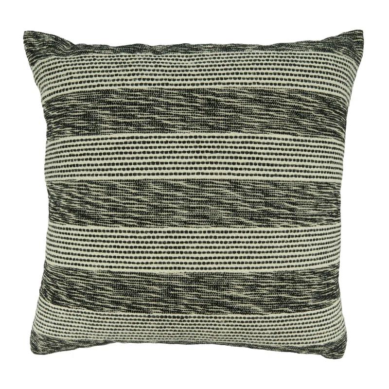 Saro Lulu Collection Striped Cotton Reversible Throw Pillow