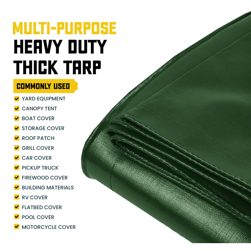 Core Tarps 5 Mil Heavy Duty Polyethylene Tarp, Waterproof, UV Resistant