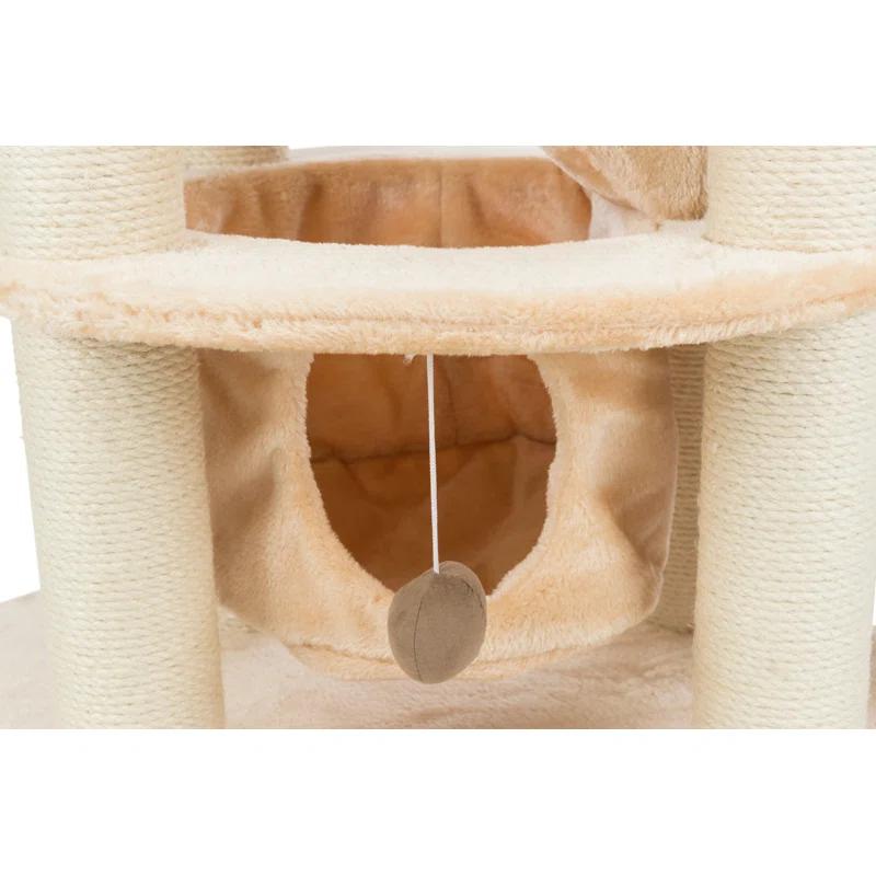 TRIXIE Elsa Senior 43.7" Cat Tower, Sisal Scratching Posts, Plush Hammock, Stairs, Top Platform Bed, Dangling Cat Toy