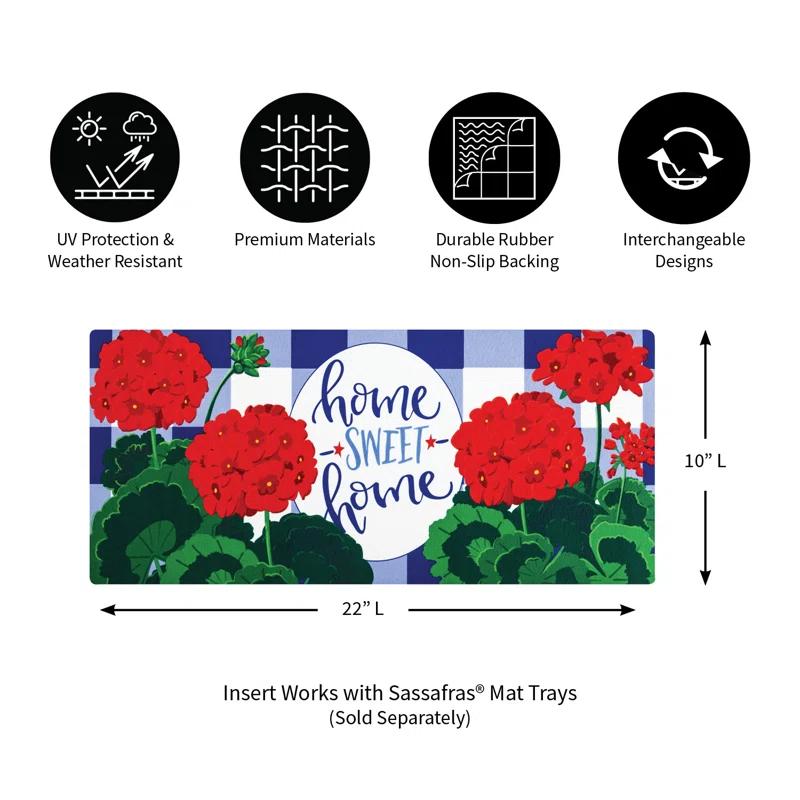 Evergreen Enterprises, Inc Sassafras All Seasons Outdoor Mat Set with 1 Frame and 4 Themed Insert Mats