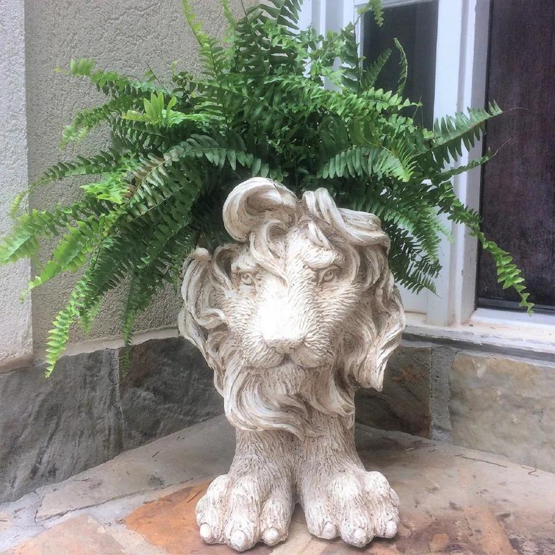 HomeStyles Muggly's Lion Mascot Animal Statue Planter