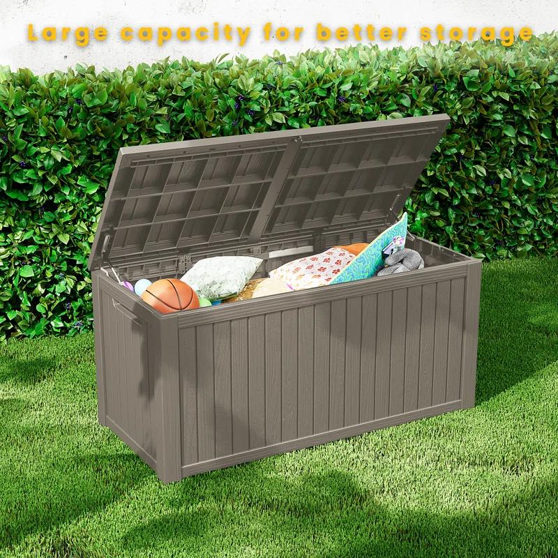 Emperic Design Emperic Design 61'' W 180 Gallons Water Resistant Resin Lockable Deck Box