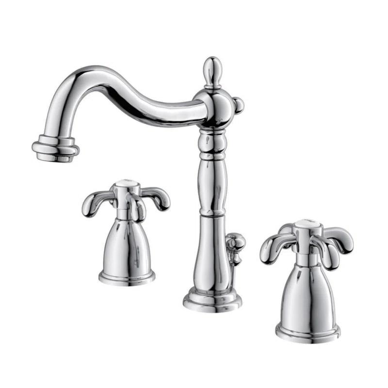 Kingston Brass KB1971TX Kingston Brass French Country Two-Handle 3-Hole Deck Mount Widespread Bathroom Faucet with Pop-Up Drain