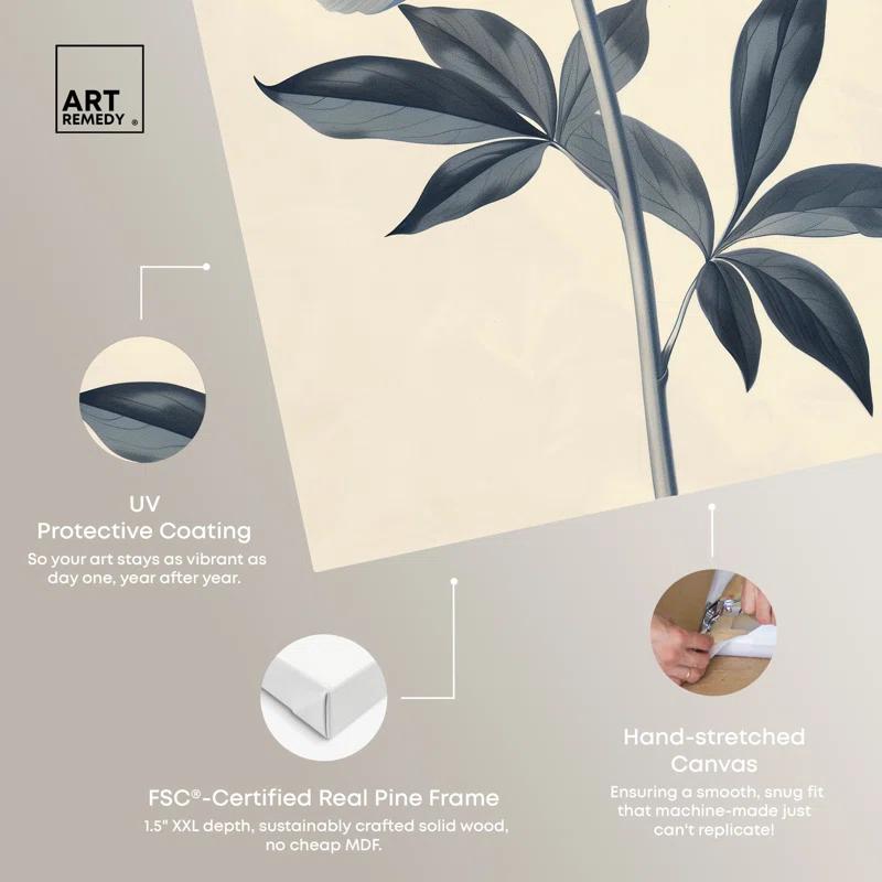 Art Remedy Delicate Blue Flower Minimalistic Floral Wall Art by Art Remedy