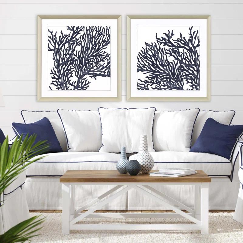 Paragon " Blue Coral I " 2 - Pieces Painting Print