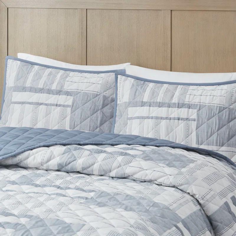 Madison Park Graham 3 Piece Quilted Patchwork Quilt Set