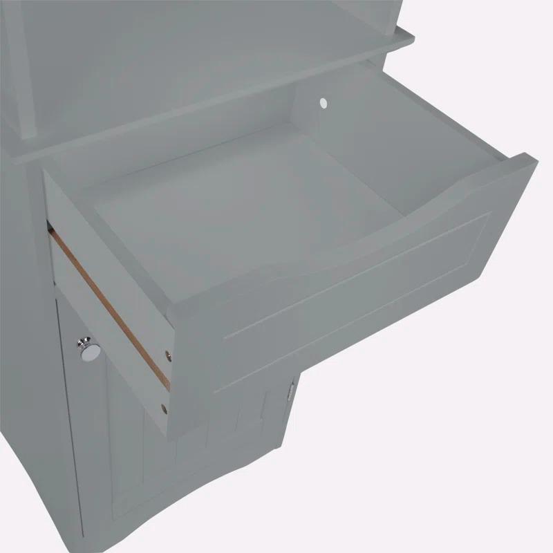 RiverRidge Home RiverRidge Ashland Tall Bathroom Storage Linen Cabinet and Organizer with Drawer and Shelves