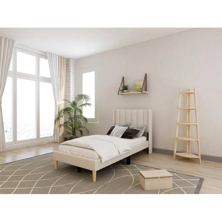 Wade Logan® Eriksay Low Profile Upholstered Platform Bed with Wingback Headboard