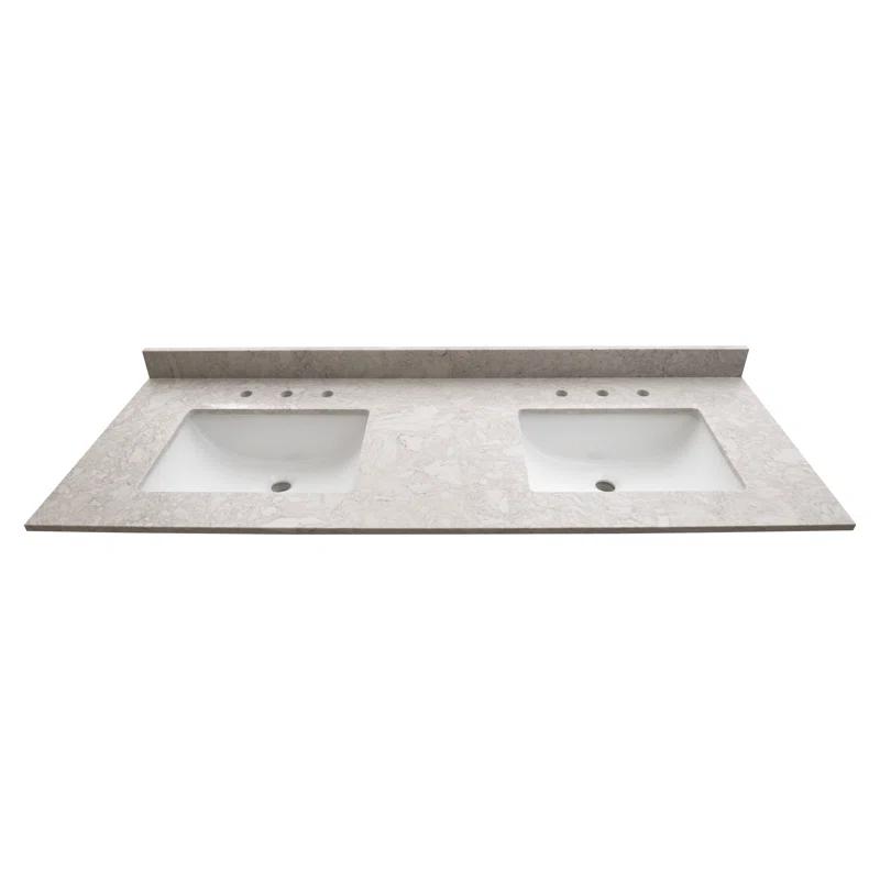 MSI 61 in. x 22 in. D Bathroom Vanity Top with Double Sinks