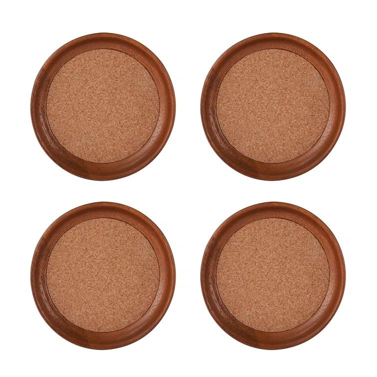 Kamenstein Kamenstein Stackable Acacia Wood and Cork Coasters (Set of 4)